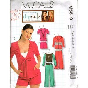 McCall's M5819 Misses 4 to 12 Top, Shorts and Pants Uncut Sewing Pattern New